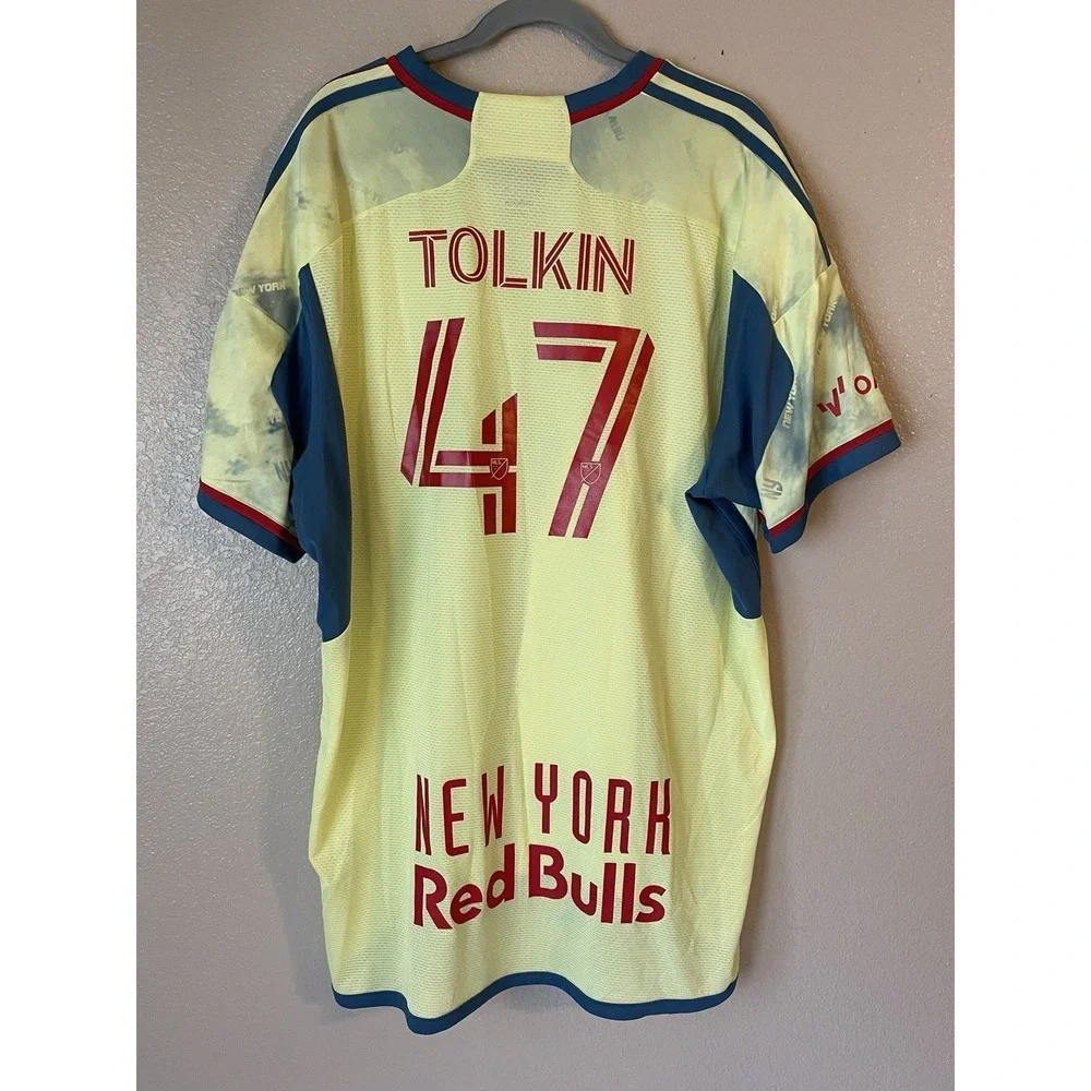Men's 3XL NWOT New York Red Bulls John Tolkin #47 Adidas 2023 Jersey Yellow